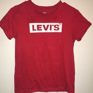 Red Levi’s shirt